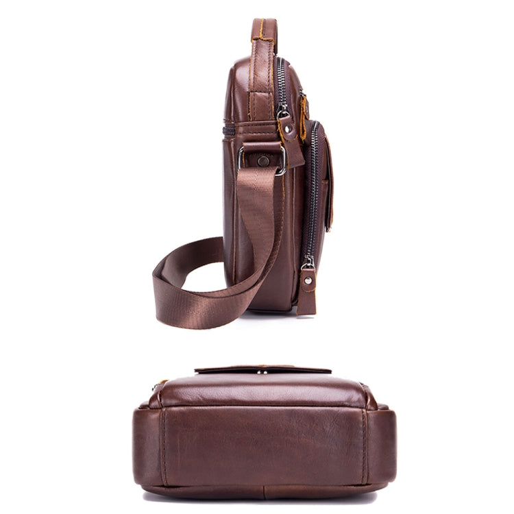BULL CAPTAIN 777 Men Leather Shoulder Bag First-Layer Cowhide Retro Large Capacity Satchel(Black) - free shipping - PMC TechLife - Order now!