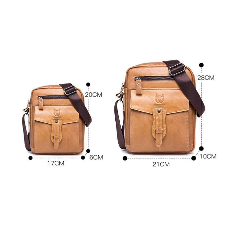 BULL CAPTAIN 053 Men Messenger Bag Cowhide Large Capacity Briefcase, Specification：Large (Dark Brown) - Single-shoulder Bags by BULL CAPTAIN | Online Shopping South Africa | PMC Jewellery