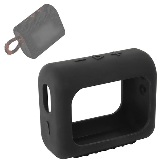 For JBL GO3 Bluetooth Speaker Silicone Cover Portable Protective Case with Carabiner(Black) - Protective Case by PMC Jewellery | Online Shopping South Africa | PMC Jewellery