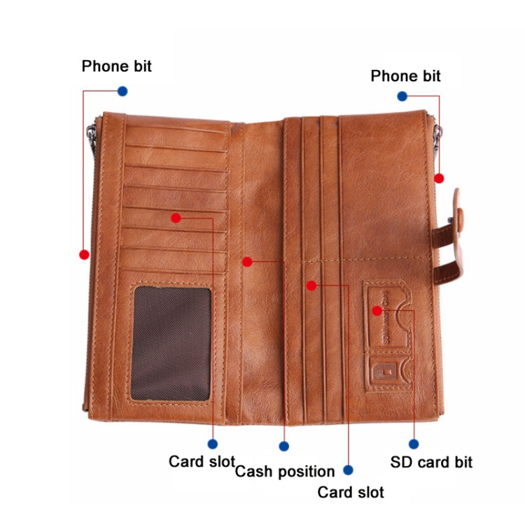 Retro Ladies RFID Wallet Leather Long Mobile Phone Bag(Black) - free shipping - PMC TechLife - Order now!