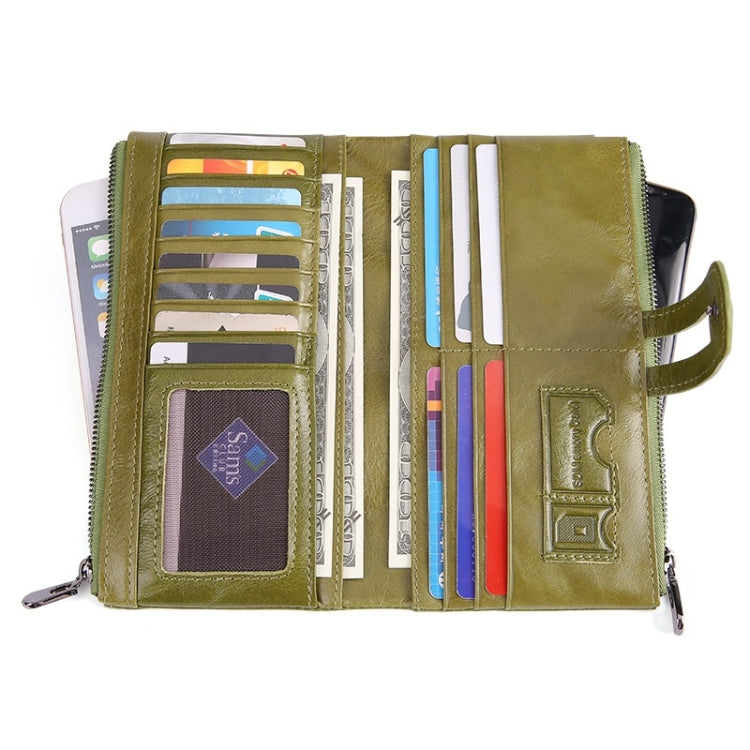 Retro Ladies RFID Wallet Leather Long Mobile Phone Bag(Purple Coffee color) - Antimagnetic RFID Package by PMC TechLife | Online Shopping South Africa | PMC TechLife | Buy Now Pay Later Mobicred