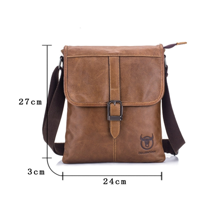 BULL CAPTAIN 034 Men Leather Shoulder Bag Sports Outdoor First-Layer Cowhide Bag(Brown) - free shipping - PMC TechLife - Order now!