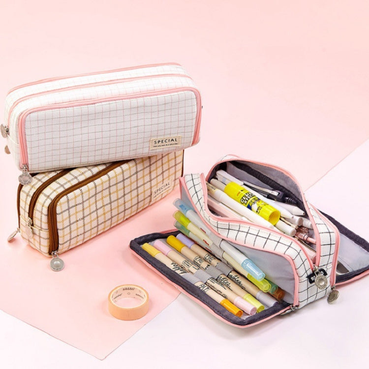 Angoo Double-Open Multi-Layer Stationery Pencil Case Multifunctional Cosmetic Bag(Palm Black And White) - Pen Holder by Angpoo | Online Shopping South Africa | PMC TechLife | Buy Now Pay Later Mobicred