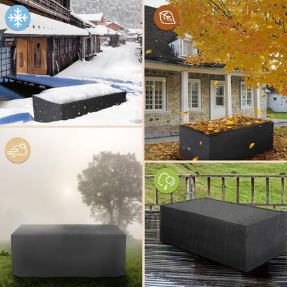 Outdoor Oxford Cloth Furniture Cover Garden Dustproof Waterproof And UV-Proof Table And Chair Protective Cover, Size: 210x110x70cm(Black) - Dust Covers by PMC Jewellery | Online Shopping South Africa | PMC Jewellery
