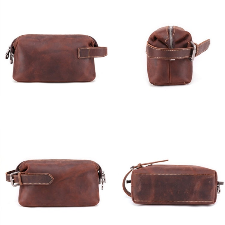 6465 Men Leather Multifunctional Travel Toiletries Storage Clutch(Chocolate Color) - Storage Bags by PMC Jewellery | Online Shopping South Africa | PMC Jewellery