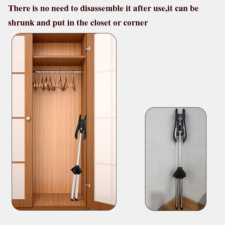 1.6m 3 in 1 Hanging Ironing Bracket Hanger Telescopic Metal Rod Mount(Black Hanger) - Garment Steamer by PMC TechLife | Online Shopping South Africa | PMC TechLife