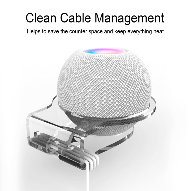 JP02Y Wall-Mounted / Desktop Acrylic Bracket For Apple HomePod Mini(Transparent) - Speaker Bracket by PMC TechLife | Online Shopping South Africa | PMC TechLife