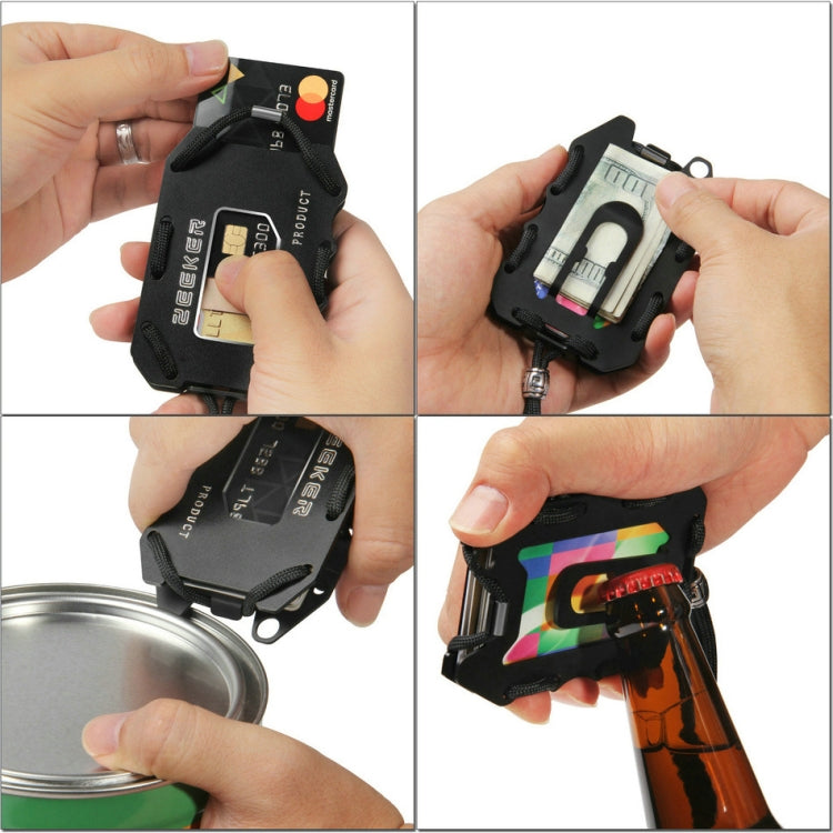 ZEEKER Metal Card Holder RFID Multifunctional EDC Wallet Large Capacity Minimalist Card Holder With Bottle Opener Function, Colour: Black - Card & Passport Bags by PMC TechLife | Online Shopping South Africa | PMC TechLife