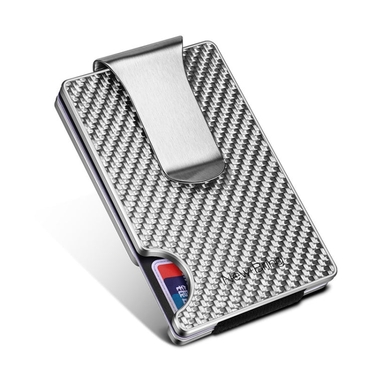 New-Bring Metal Carbon Fiber Wallet Ultra-Thin Card Holder Male RFID Anti-Theft Simple Wallet Bank Credit Card Storage Device(Black) - Card & Passport Bags by New-Bring | Online Shopping South Africa | PMC TechLife | Buy Now Pay Later Mobicred