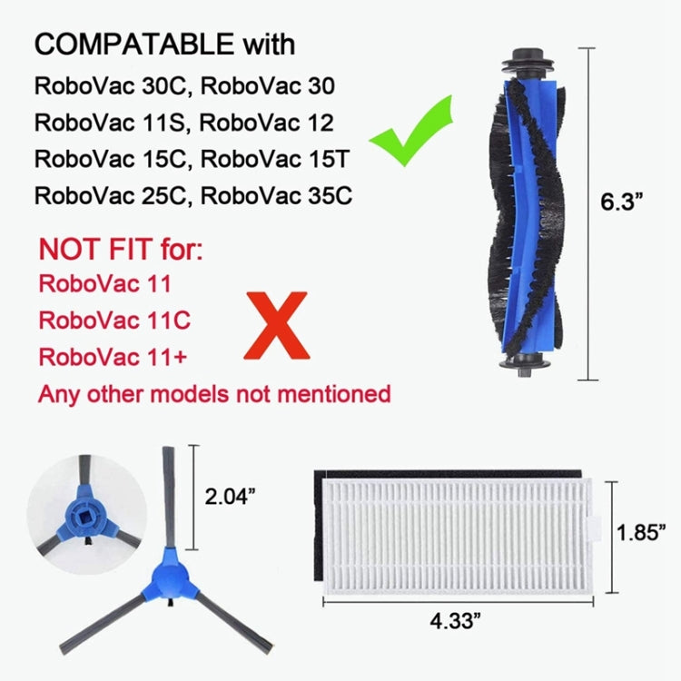 26PCS/Set Sweeper Accessories For Eufy RoboVac 11S/15T/30/30C/15C/12/35C - Other Accessories by PMC Jewellery | Online Shopping South Africa | PMC Jewellery