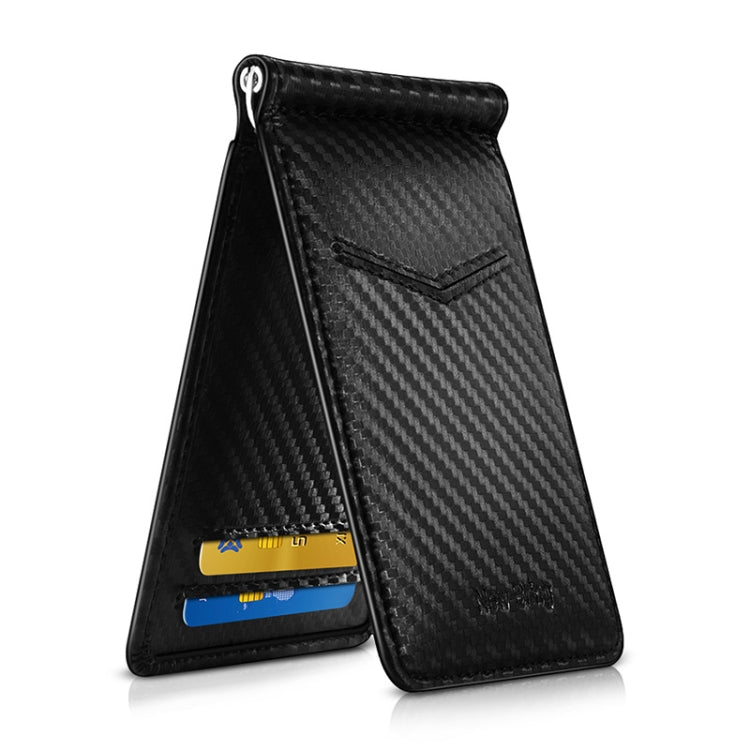 New-Bring Anti-Theft RFID Card Holder Men Ultra-Thin Card Holder Multi-Card Position ID Leather Case(Carbon Fiber) - Card & Passport Bags by PMC TechLife | Online Shopping South Africa | PMC TechLife | Buy Now Pay Later Mobicred