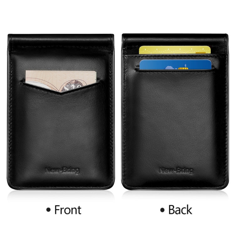New-Bring Anti-Theft RFID Card Holder Men Ultra-Thin Card Holder Multi-Card Position ID Leather Case(Carbon Fiber) - Card & Passport Bags by PMC Jewellery | Online Shopping South Africa | PMC Jewellery