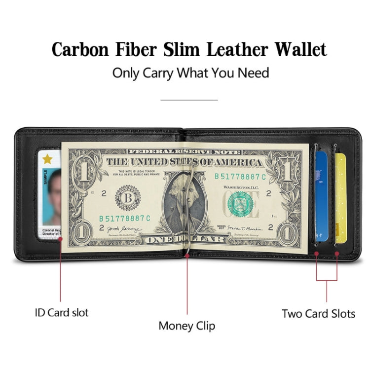 New-Bring Anti-Theft RFID Card Holder Men Ultra-Thin Card Holder Multi-Card Position ID Leather Case(Carbon Fiber) - Card & Passport Bags by PMC TechLife | Online Shopping South Africa | PMC TechLife | Buy Now Pay Later Mobicred
