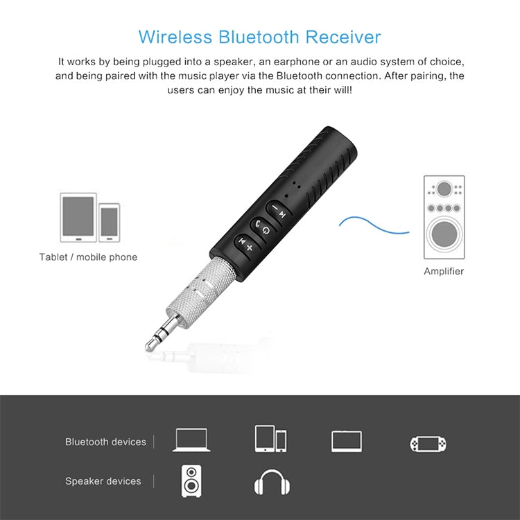 H-139 3.5mm Lavalier Bluetooth Audio Receiver with Metal Adapter(Blue) - Audio Receiver Transmitter by PMC Jewellery | Online Shopping South Africa | PMC Jewellery