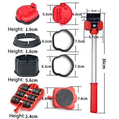 13 PCS / Set Mover Adjustable Height Moving Tool Set With Pry Type Heavy Furniture Moving Roller - Moving tools by PMC Jewellery | Online Shopping South Africa | PMC Jewellery