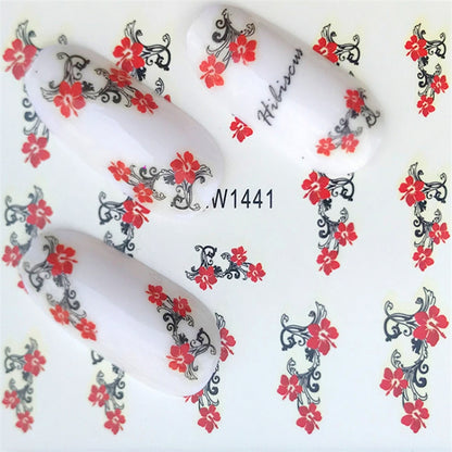 10 PCS Summer Colorful Nail Sticker Water Transfer Nail Decorations(YZW-126) - Nail Stickers by PMC Jewellery | Online Shopping South Africa | PMC Jewellery