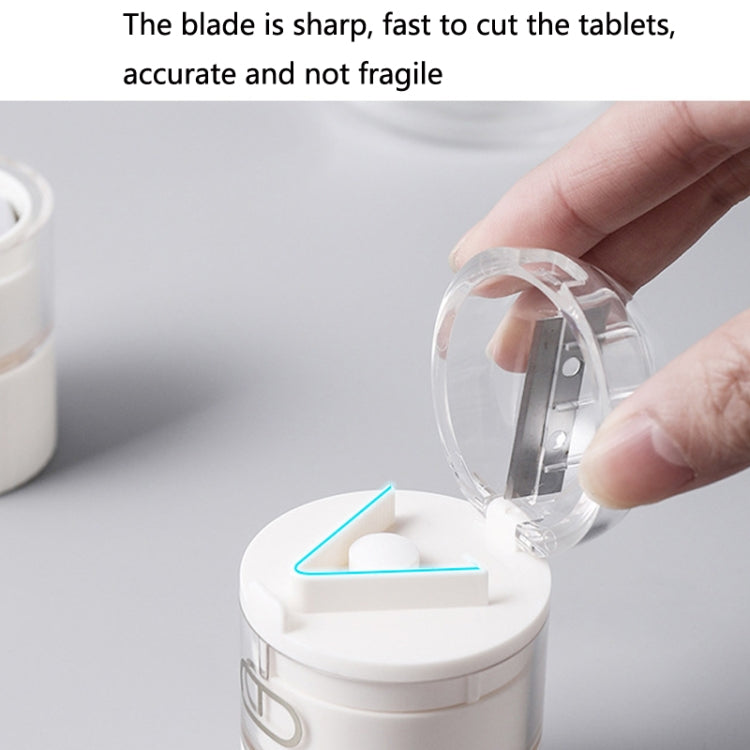 S0466 Medicine Cutter Tablet Grinding Cutter Medicine Dispensing Transparent Portable Storage Box(White) - Pill Boxes by PMC Jewellery | Online Shopping South Africa | PMC Jewellery