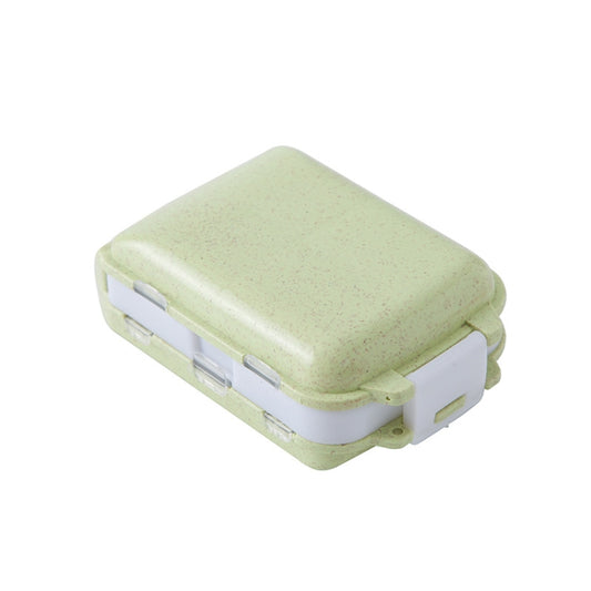 6 PCS C1617 Portable Dispensing Sealed Pill Box Wheat Straw Large-capacity Storage Box(Green) - Pill Boxes by PMC Jewellery | Online Shopping South Africa | PMC Jewellery