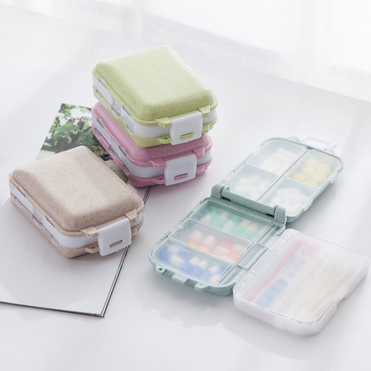 6 PCS C1617 Portable Dispensing Sealed Pill Box Wheat Straw Large-capacity Storage Box(Pink) - free shipping - PMC TechLife - Order now!