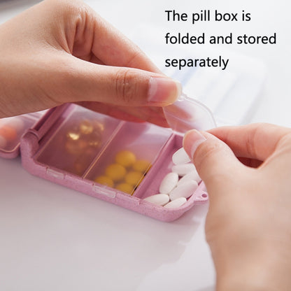 6 PCS C1617 Portable Dispensing Sealed Pill Box Wheat Straw Large-capacity Storage Box(Blue) - Pill Boxes by PMC Jewellery | Online Shopping South Africa | PMC Jewellery