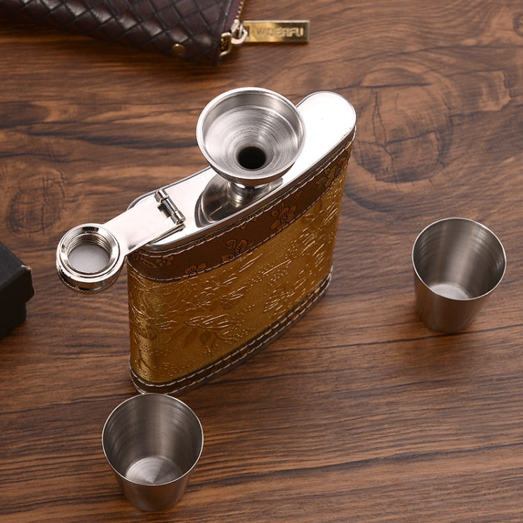 Portable Stainless Steel Hip Flask Set With Wine Glass Funnel, Style: 8OZ Old Jack Patch Core - Condiment Bottles & Hip Flasks by PMC Jewellery | Online Shopping South Africa | PMC Jewellery
