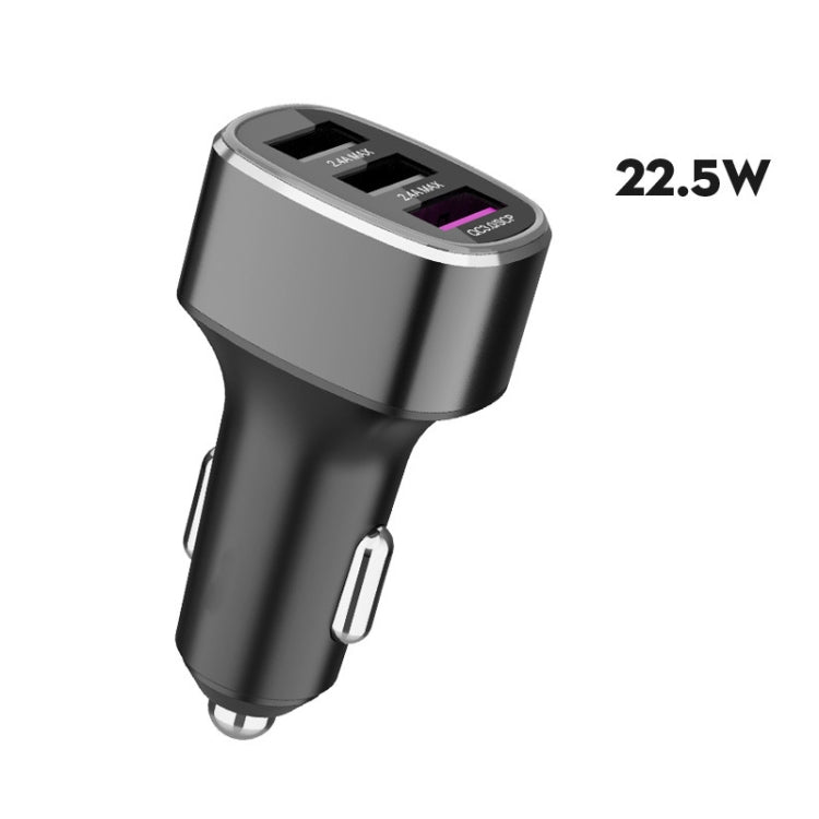 Three USB Ports Car Fast Charging Charger For Huawei/For OPPO/VIVO/OnePlus And Other Flash Charging, Model: GT680 Gray - Car Charger by PMC TechLife | Online Shopping South Africa | PMC TechLife