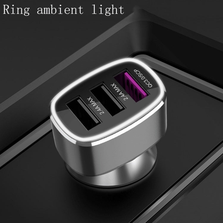 Three USB Ports Car Fast Charging Charger For Huawei/For OPPO/VIVO/OnePlus And Other Flash Charging, Model: GT680 Gray - Car Charger by PMC TechLife | Online Shopping South Africa | PMC TechLife