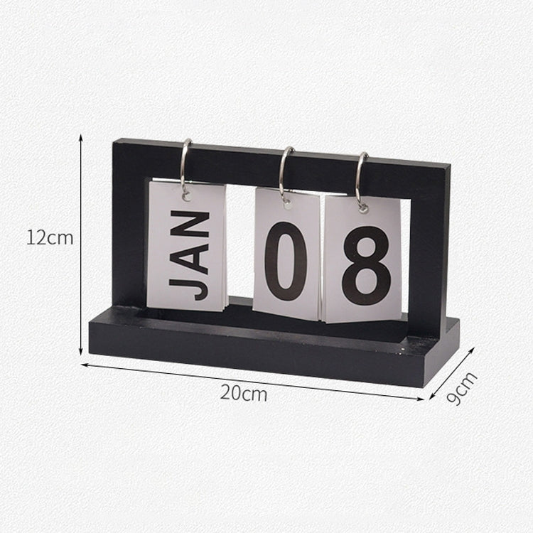 Wooden Flipping Calendar Simple Home Desktop Small Ornaments Study Desk Calendar(Black) - Desktop Ornaments by PMC Jewellery | Online Shopping South Africa | PMC Jewellery