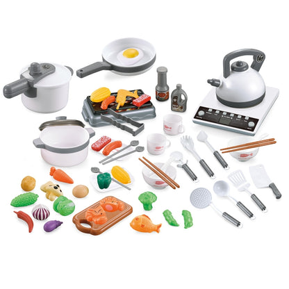 MoFun 5715 52 in 1 Children Pretend Play Kitchen Home Appliances Toys Simulation Cooker Kitchenware Food Set(White) - Pretend Play Toys by MoFun | Online Shopping South Africa | PMC Jewellery