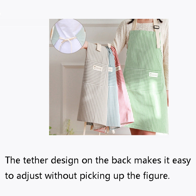 Kitchen Home Cooking Apron Restaurant Works Striped Cotton And Linen Apron(Coffee) - Aprons & Caps by PMC Jewellery | Online Shopping South Africa | PMC Jewellery