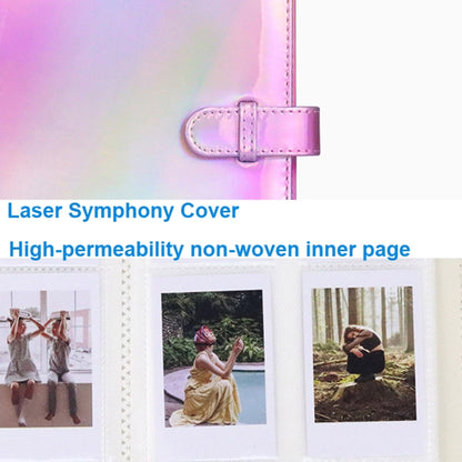 3-Inch 128-Piece PU Photo Album Laser Symphony Mini Digital Photo Storage(Illusion Silver) - Photo Albums & Photo Frames by PMC Jewellery | Online Shopping South Africa | PMC Jewellery
