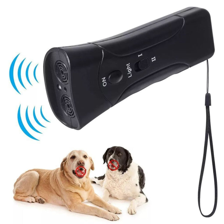 LED Flashlight Ultrasonic Dog Repeller Portable Dog Trainer, Colour: Double black(Colorful Package) - Training Aids by PMC Jewellery | Online Shopping South Africa | PMC Jewellery