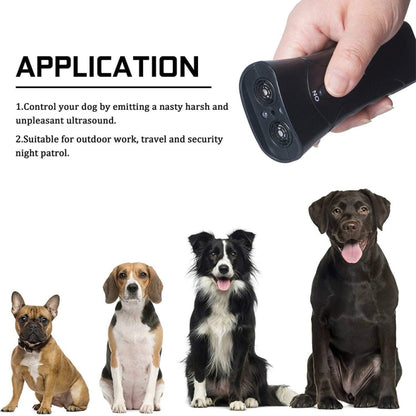 LED Flashlight Ultrasonic Dog Repeller Portable Dog Trainer, Colour: Double black(Colorful Package) - Training Aids by PMC Jewellery | Online Shopping South Africa | PMC Jewellery