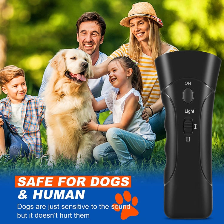 LED Flashlight Ultrasonic Dog Repeller Portable Dog Trainer, Colour: Double black(Colorful Package) - Training Aids by PMC Jewellery | Online Shopping South Africa | PMC Jewellery