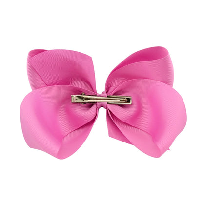 5 PCS 6 Inch Colorful Kids Girls Big Solid Ribbon Hair Bow Clips(20) - Head Bands by PMC Jewellery | Online Shopping South Africa | PMC Jewellery