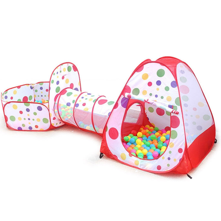 3 in 1 Children Tent Play House Tunnel Foldable Shooting Ocean Ball Pool Toy(Red) - Tents & Accessories by PMC Jewellery | Online Shopping South Africa | PMC Jewellery