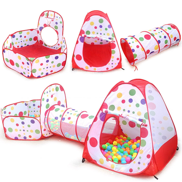 3 in 1 Children Tent Play House Tunnel Foldable Shooting Ocean Ball Pool Toy(Red) - Tents & Accessories by PMC TechLife | Online Shopping South Africa | PMC TechLife