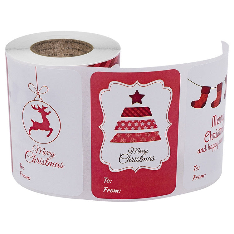 LG-Q090904-50/75 Red Christmas Elk Sticker Self Adhesive Gift Label, Size: 50x76mm(Red) - Stickers by PMC TechLife | Online Shopping South Africa | PMC TechLife