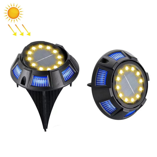 Outdoor Solar Underground Lamp Rotating Buried Lawn Lamp , Spec: 8 LEDs Warm+Blue Light (Plastic Shell) - Buried Lights by PMC Jewellery | Online Shopping South Africa | PMC Jewellery