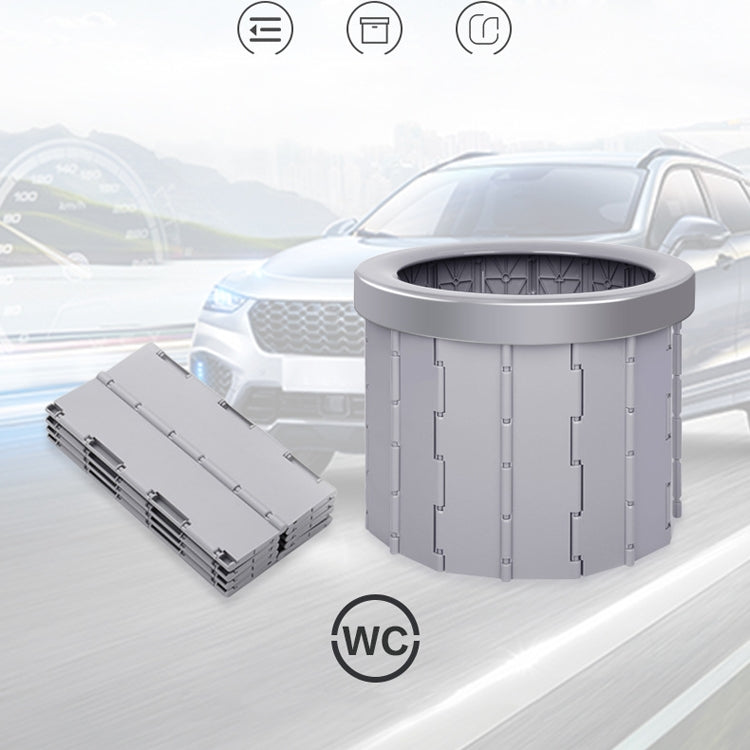 Folding Toilet Travel Car Toilet With Cover Indoor Portable Emergency Camping Toilet(Grey) - Emergency Tools by PMC TechLife | Online Shopping South Africa | PMC TechLife