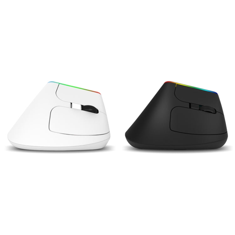 DELUX M618C 6 Keys 1600 DPI RGB Vertical Wireless Bluetooth Dual Mode Mouse(Black) - Wireless Mice by DELUX | Online Shopping South Africa | PMC Jewellery