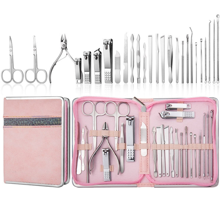 26 In 1  Pink  Nail Clipper Set Manicure Set Stainless Steel Nail Clipper Manicure Tool - free shipping - PMC TechLife - Order now!