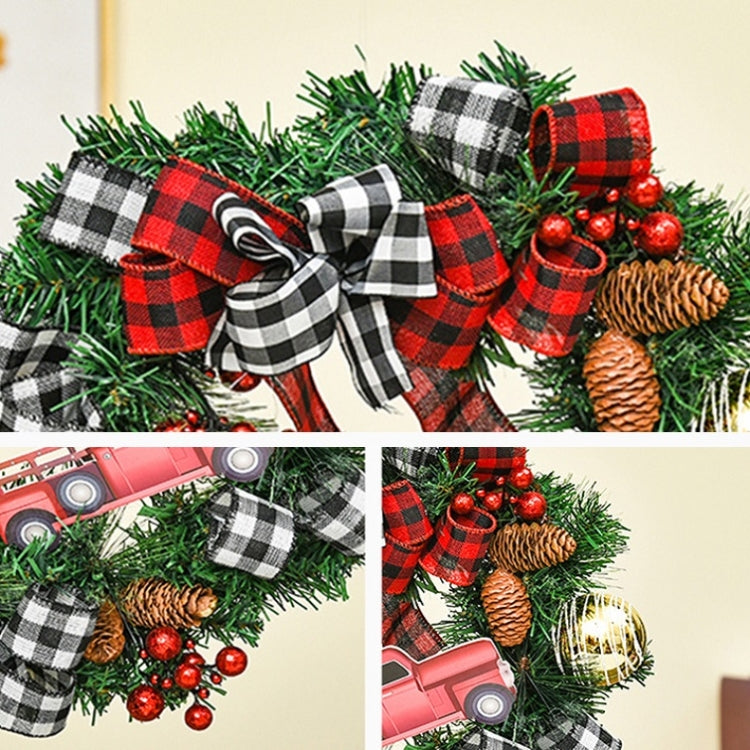 Christmas Decorations Cane Wreath Garland Door Hanger, Size: 25cm(Red Flower) - Ornaments by PMC Jewellery | Online Shopping South Africa | PMC Jewellery