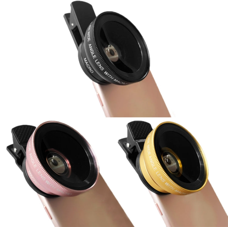 2 PCS 0.45X Ultra-Wide-Angle Macro Combination Mobile Phone External Lens With Clip(Rose Gold) - Macro & Wide-angle by PMC Jewellery | Online Shopping South Africa | PMC Jewellery