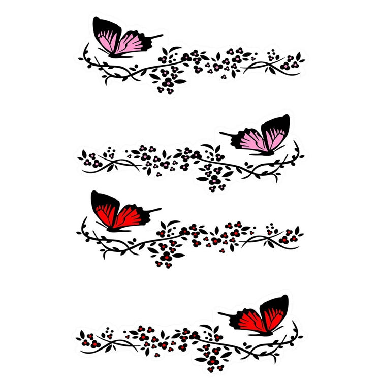 2 Pairs R729 Butterfly Flower Car Sticker Butterfly Love Flower Personality Engine Cover Body Decorative Sticker(Red) - Decorative Sticker by PMC Jewellery | Online Shopping South Africa | PMC Jewellery