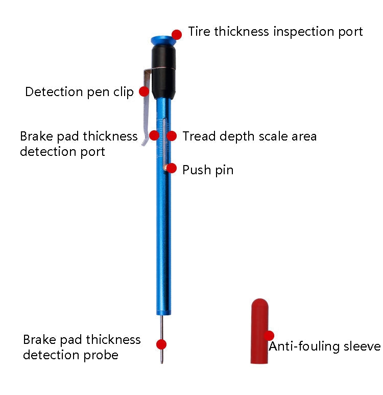 Auto Repair 2 In 1 Testing Tool Brake Pad Thickness Test Pen Car Tire Treated Depth Test Instrument(Detection Pen) - Electronic Test by PMC Jewellery | Online Shopping South Africa | PMC Jewellery