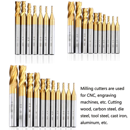 7 PCS/Set High-Speed Steel And Aluminum End Face Milling Cutter With Straight Shank Titanium-Plated Milling Cutter - Others by PMC Jewellery | Online Shopping South Africa | PMC Jewellery