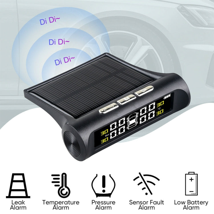 T1 Vehicle-mounted Solar Wireless Tire Pressure Monitoring System General-purpose Vehicle Tire Pressure Thermometer(Black) - Tire Pressure Gauges by PMC TechLife | Online Shopping South Africa | PMC TechLife