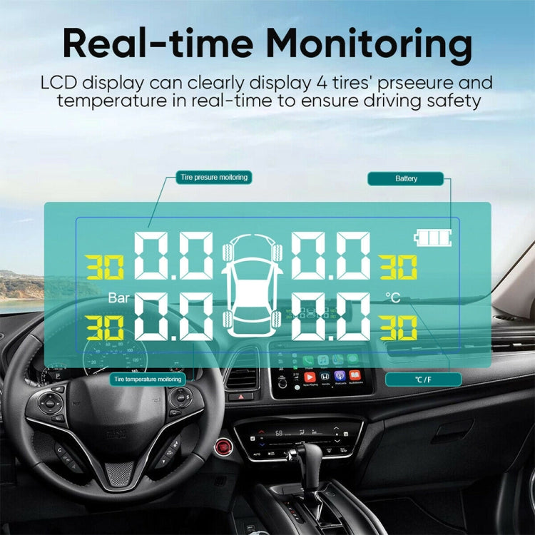 T1 Vehicle-mounted Solar Wireless Tire Pressure Monitoring System General-purpose Vehicle Tire Pressure Thermometer(Black) - Tire Pressure Gauges by PMC TechLife | Online Shopping South Africa | PMC TechLife