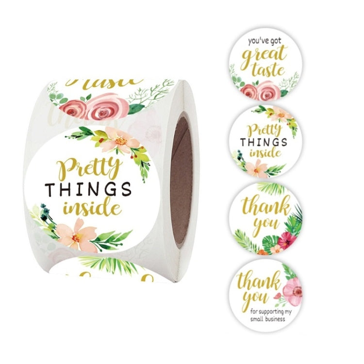 Roll Floral Thank You Stickers Wedding Party Decoration Stickers, Size: 3.8cm / 1.5 Inch(A-134-38mm) - Sticker & Tags by PMC Jewellery | Online Shopping South Africa | PMC Jewellery